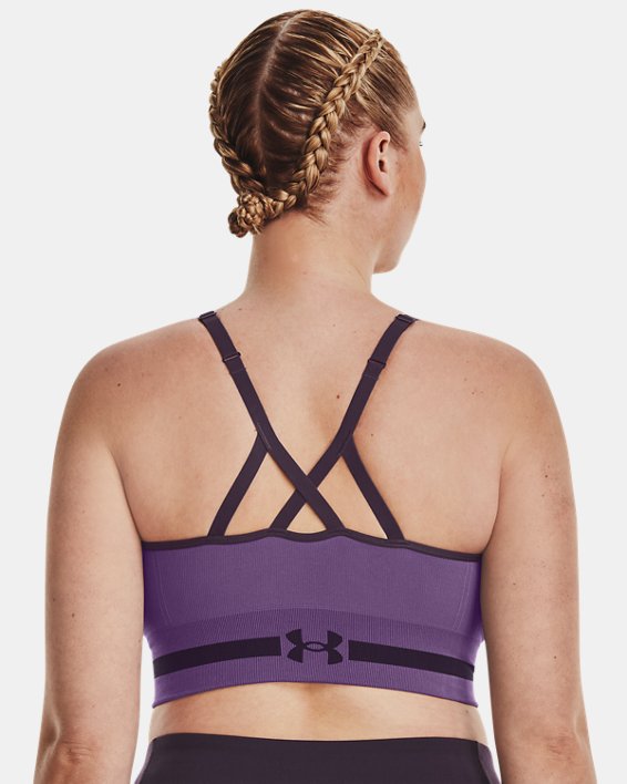 Women's UA Seamless Low Long Sports Bra in Purple image number 7